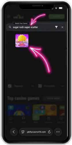 Slot interface with spin button and bet panel